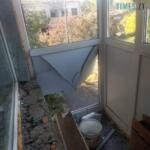 пошкоджений в результаті удару російського безпілотника балкон у Житомирі
